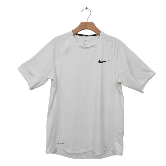 Nike Pro Dri-Fit Training Baselayer T-Shirt Mens Large White Short Sleeve Gym - Picture 1 of 11